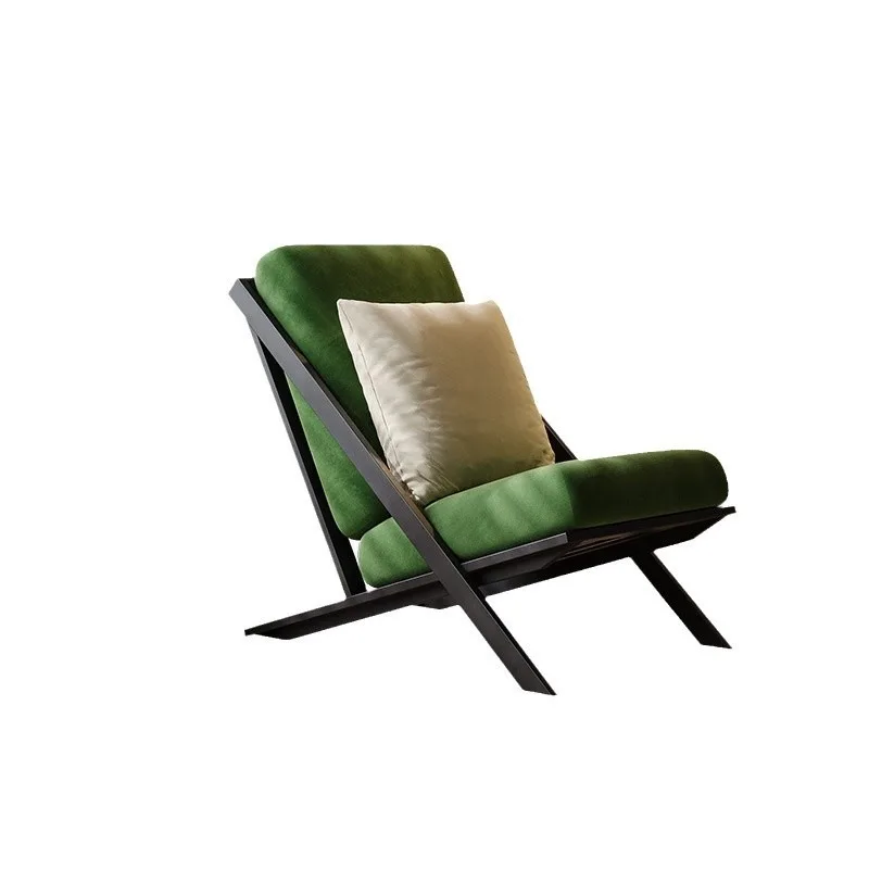 

Retro cream leisure chair living room balcony single sofa chair modern simple lazy recliner