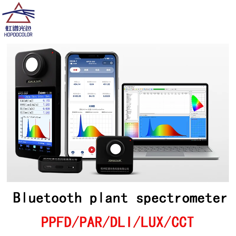 Wireless Bluetooth Spectrometer HPCS330P also Par PPFD Measurement Flicker Meter