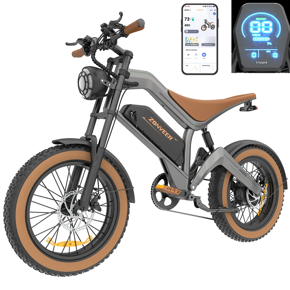 Image of M20 Elektrofahrrad für Erwachsene 1000W 48V18,2Ah Akku 20-Zoll-Fat-Mountainbike 7-Gang Scheibenbremse MIT NFC Offroad-Elektrofahrrad