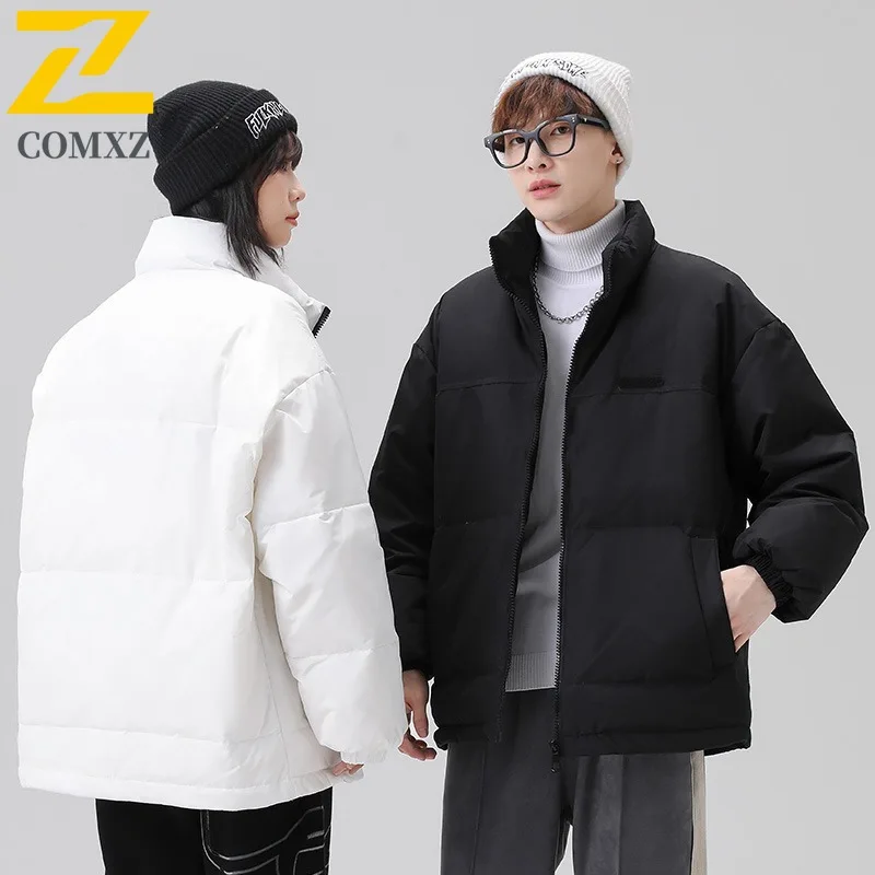 COMXZ Mens Padding Coat 2025 Classics Hooded Outdoor Camping Cold Protection Coat Hiking Travel Lightweight Autumn Parker Coat