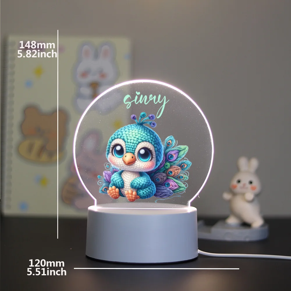 1 customized LED light panel bird Customized name and image 3D color changing gift Valentine's Day birthday gift for girlfriend