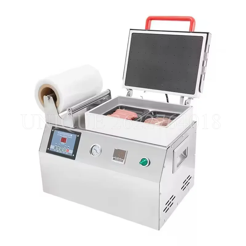 Semi-Automatic Vacuum Packaging Sealer Seafood Meat Tray Sealing Machine Food Plastic Containers Vacuum Skin Packing Machine