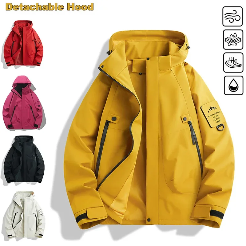 

Новая осенне-зимняя свободная куртка унисекс, ветрозащитная водонепроницаемая повседневная куртка с капюшоном, ветровка для кемпинга, треккинга, модная верхняя одежда