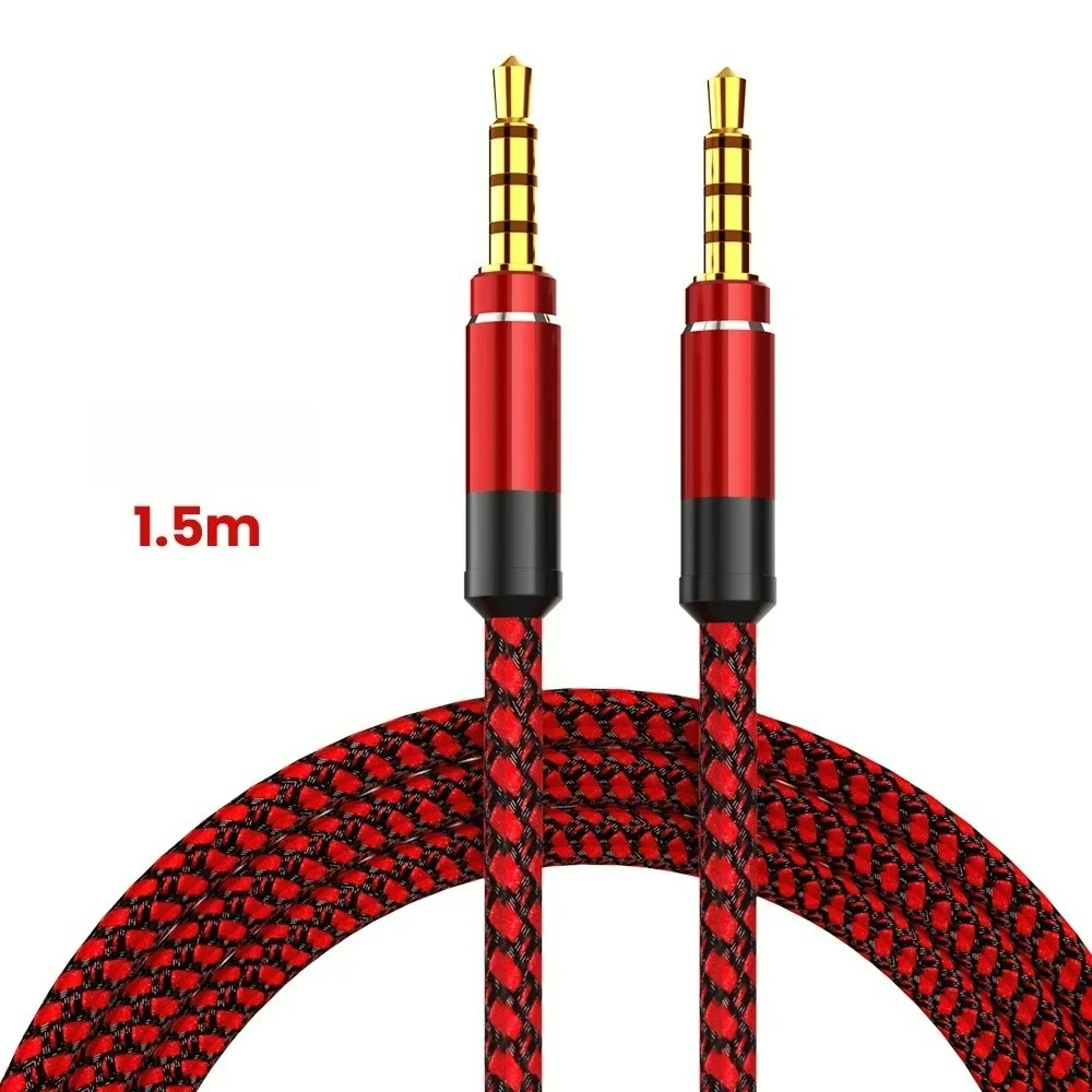 

Male to Male Extension Audio Cable 3.5mm Jack HiFi Audio Cable Line Aux Cable 1.5m for Samsung Xiaomi Car Headphone Audio Jack