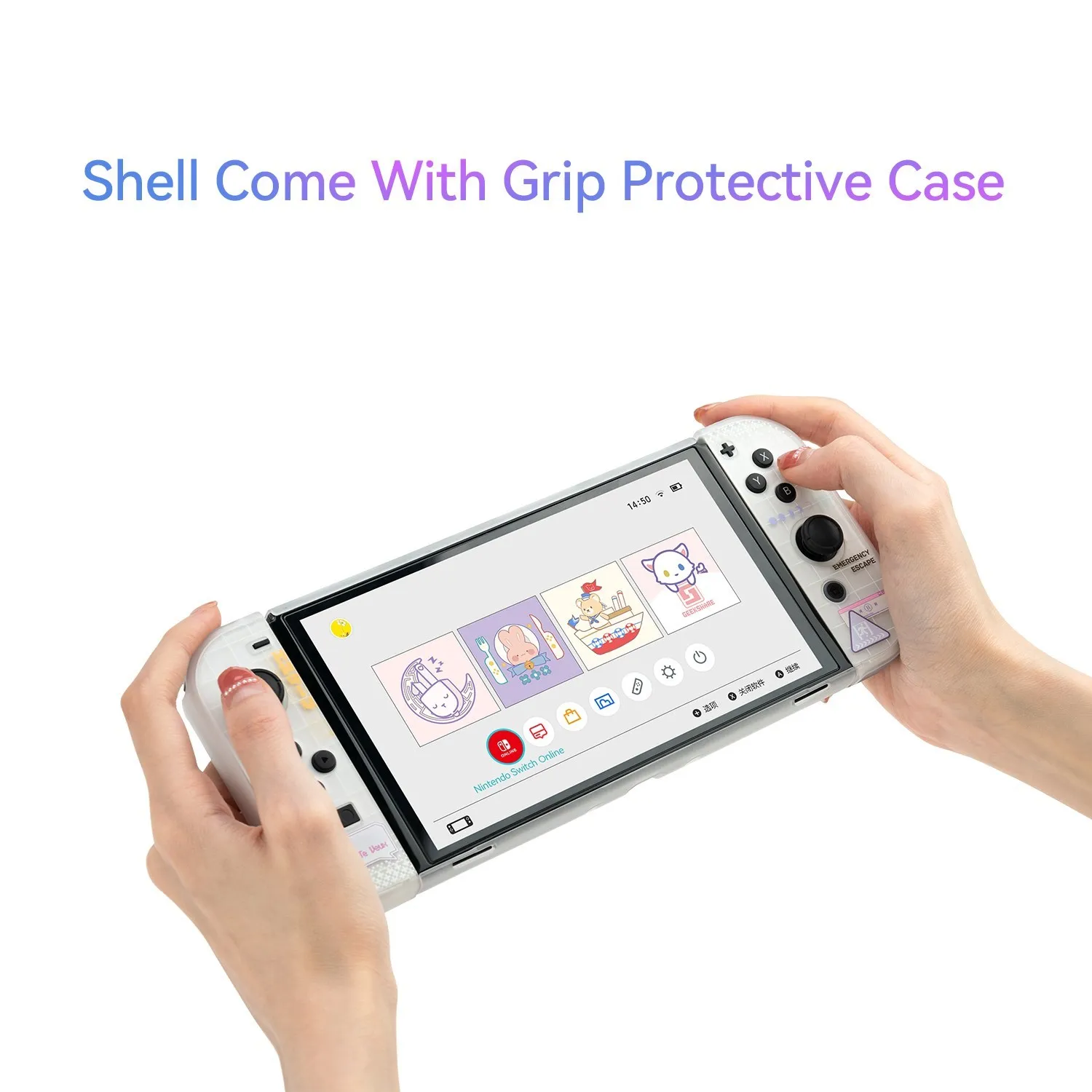 GeekShare Shell Cute High Pressure Girl Protective Case For Nintendo Switch OLED  Console Split Design JoyCon Cover