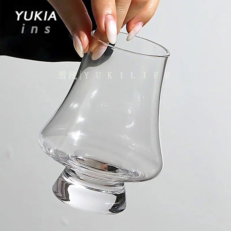 Bourbon Whisky Crystal Glass Snifter Wide Tasting Glasses - Handcrafted - Good for Cognac Brandy Scotch - 9-ounce/260ml