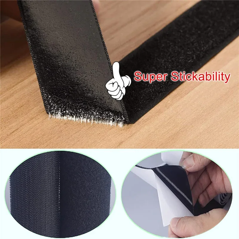 1M Hook and Loop Tape 100mm Self Adhesive Fastener Strips Nylon Sticky Heavy Duty Tape Non Slip Rug Grippers for DIY Craft Home