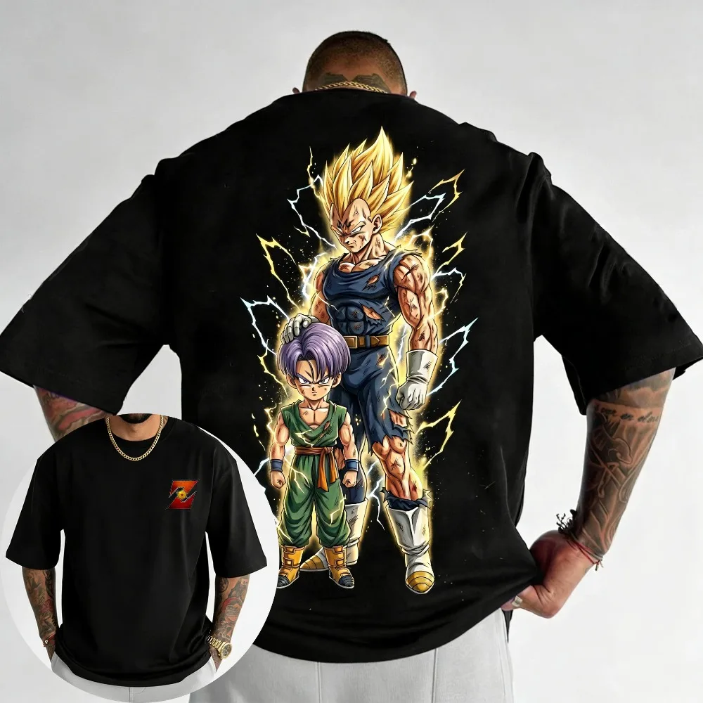 

Oversized Cosplay Costumes Dragon Ball Vegeta 2026 Summer New Product Harajuku Anime Printed Y2K Hip Hop Casual Unisex T-shirt