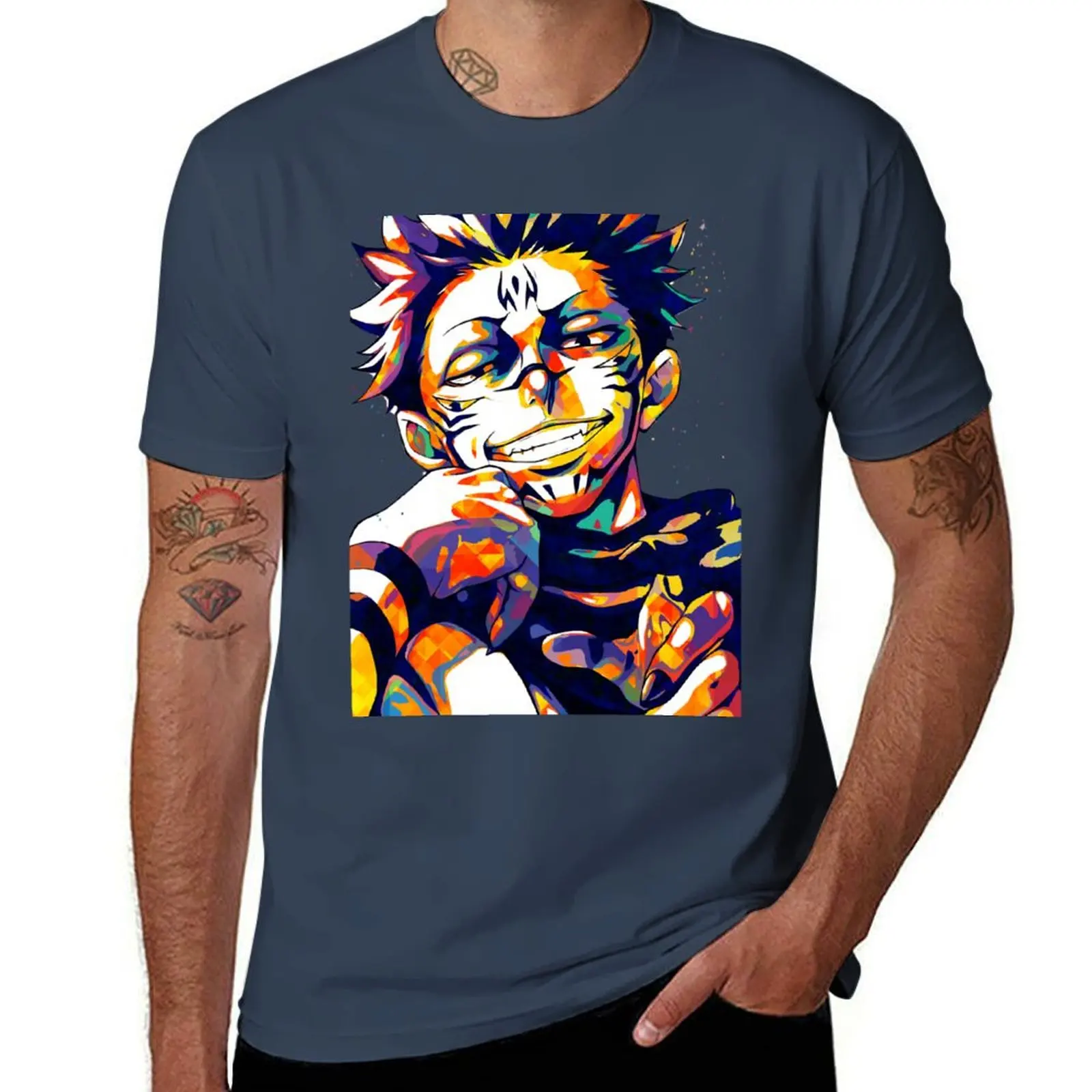 

Sukuna (4) T-Shirt Basic Short Sleeve T-Shirt for Men