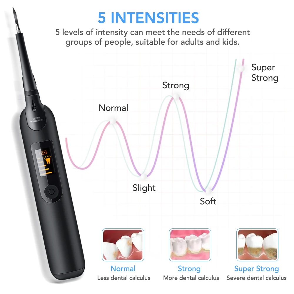 Elétrica Sonic Dental Scaler, Alta Freqüência Vibração Tooth Cleaner, Clareamento dos dentes, Ferramentas De Limpeza, Cálculo De Manchas, Removedor de tártaro