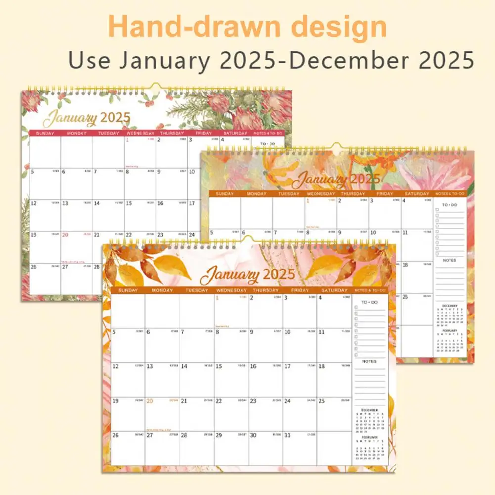 Planificador mensual 2025 2025, conjunto de Planificador de calendario de pared para la organización de la oficina en casa, organizador de horarios de 12 meses para una eficiencia