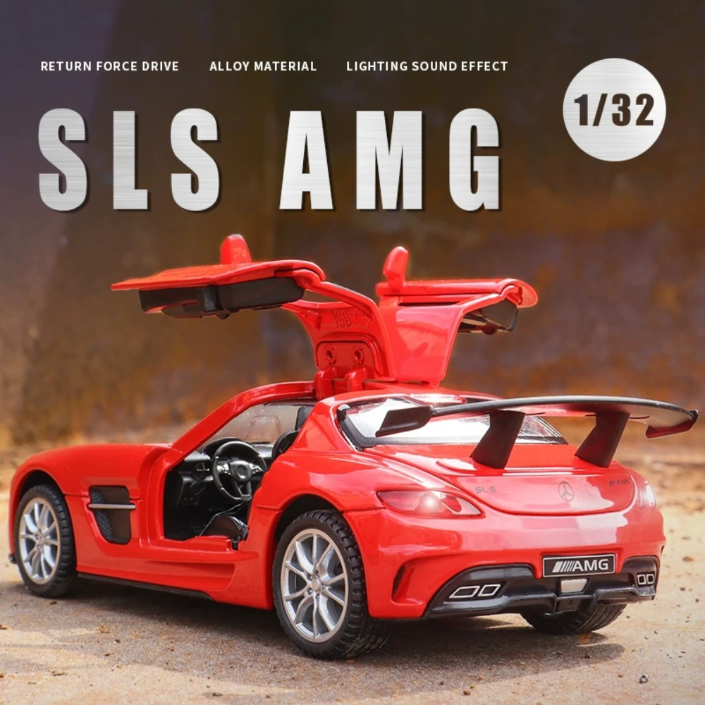 1:32 SLS AMG S400L Toy Sports Car Model Diecast Alloy Simulation Models Sound Light Pull Back Vehicles Collection Kids Gifts