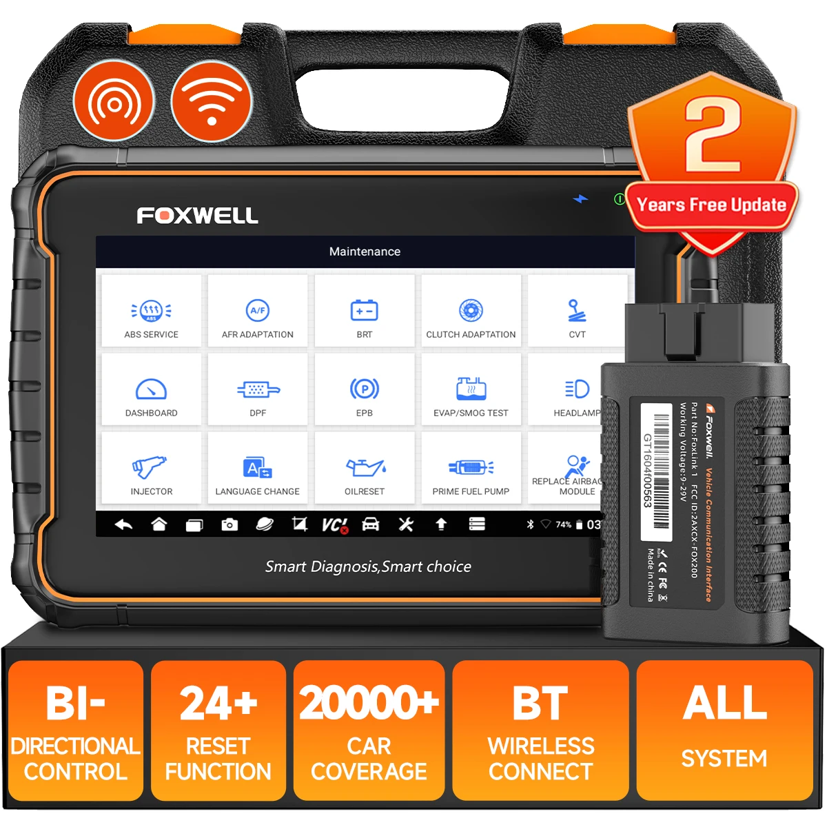 Foxwell GT60 OBD2 Diagnostic Scan Tool Full System Scan Car Code Reader 24+ Reset Service OBD 2 Automotive Scanner