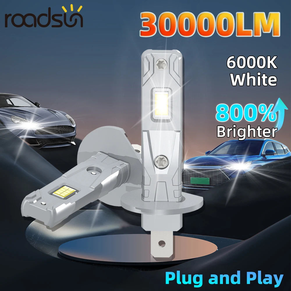 

H1 H7 H11 30000LM LED Headlights Canbus No Error H4 9005 9006 6000K Super Bright White Led Bulb HB3 HB4 Car Light Plug and Play