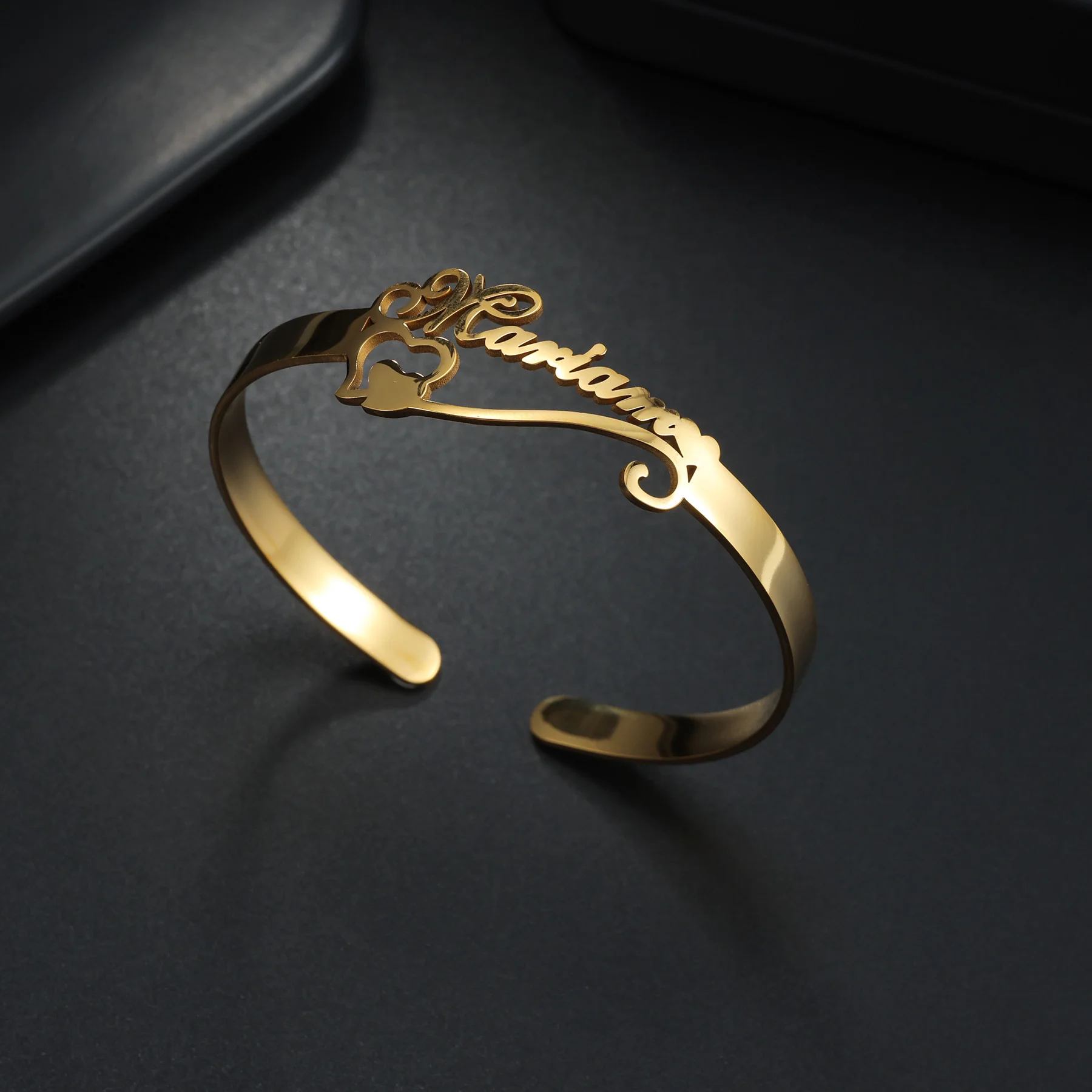 Nextvance Custom Name Bangle For Women Men Stainless Steel Personalized Open Cuff Bracelet Jewelry Birthday Christmas Gifts