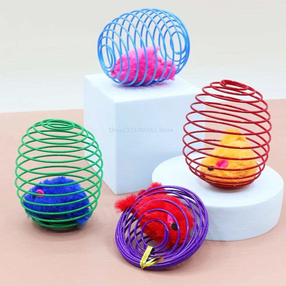 1PC Pet Toy Balls Creative Stretchable Cat Springs Toys Interactive Caged Rats Rolling Balls Foldable Plush Toy Pet Supplies