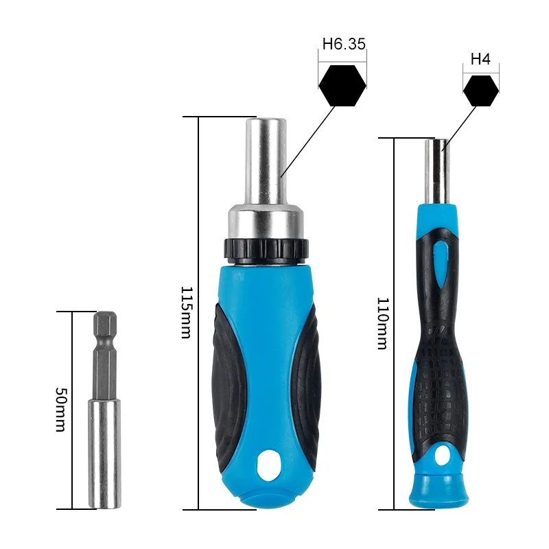 44‑in‑1 Ratchet Screwdriver Set Multi‑Function Hand Tool Kit with Precision Bits Sockets Hangable Storage Case for Household