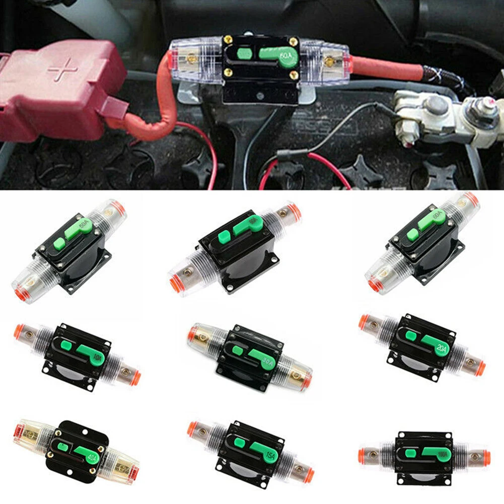 Proteja su sistema eléctrico contra sobrecorriente 10A 100A AMP disyuntor reinicio del fusible 12V 48V DC coche barco Auto impermeable