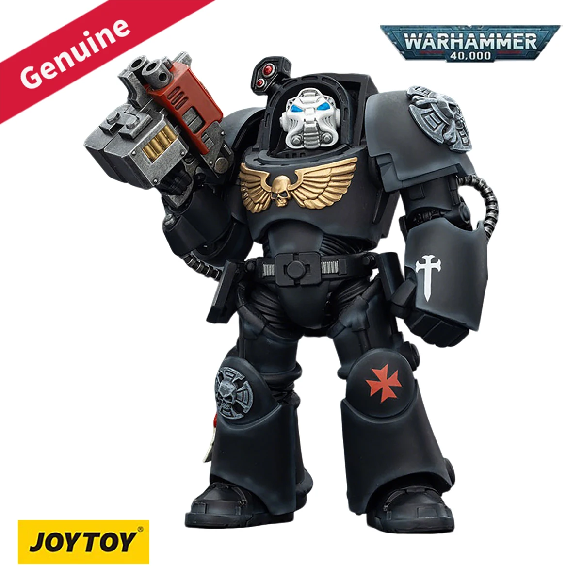 

Original Genuine JOYTOY Action/Dolls Warhammer 40000 Black Templars Terminator 2 with Power Fist and Storm Bolter Game Figure