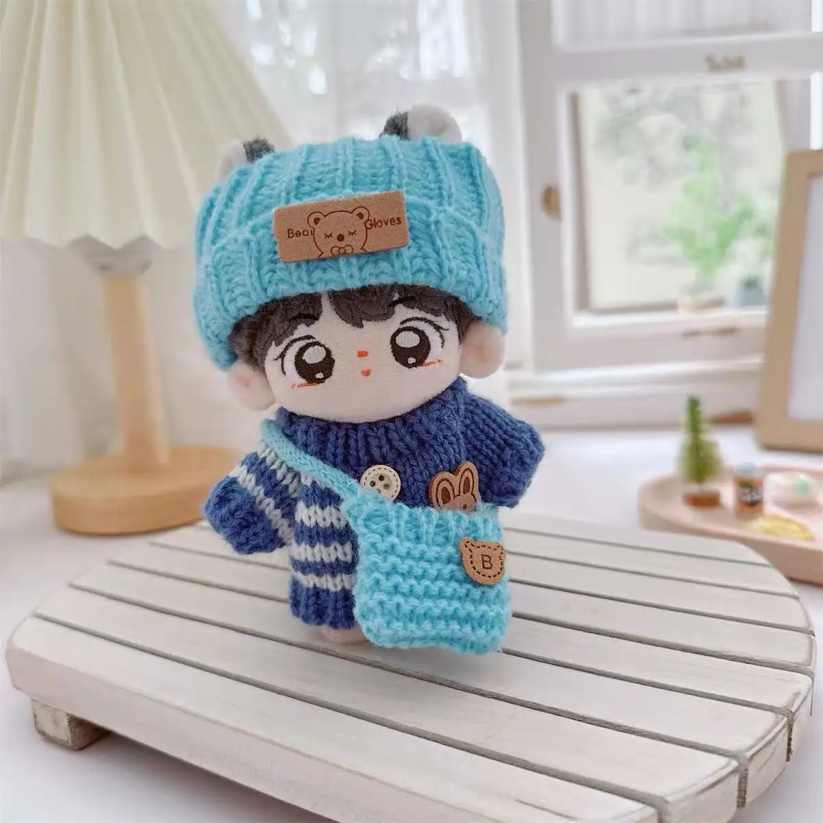 

For 15-17 Cm Labbubu Clothes Original Labubu Toy Luxury Doll New Sitting Party Bear Label Scarf Hat Bag Dolls Accessories Cute