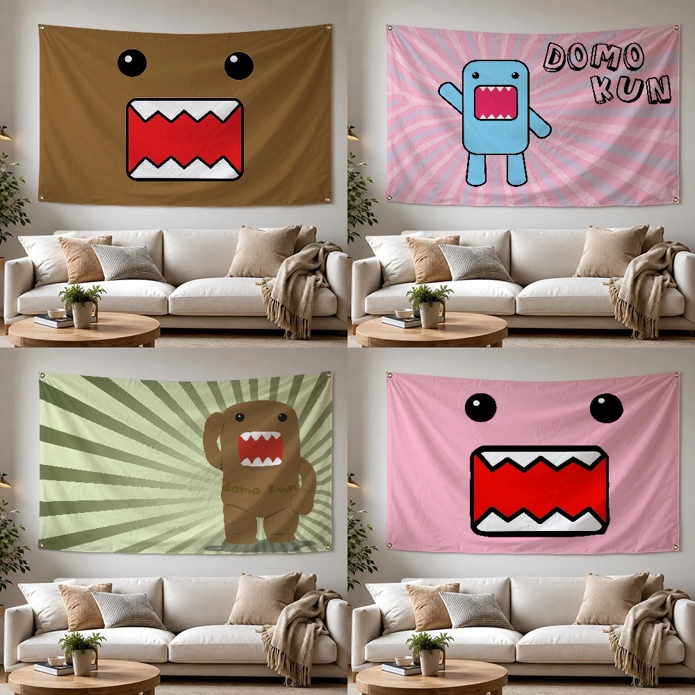 Cartoon D-Domo K-Kun Outdoor Flag for Home Camping Party Club Decor Garden Yard Wall Hanging Banner