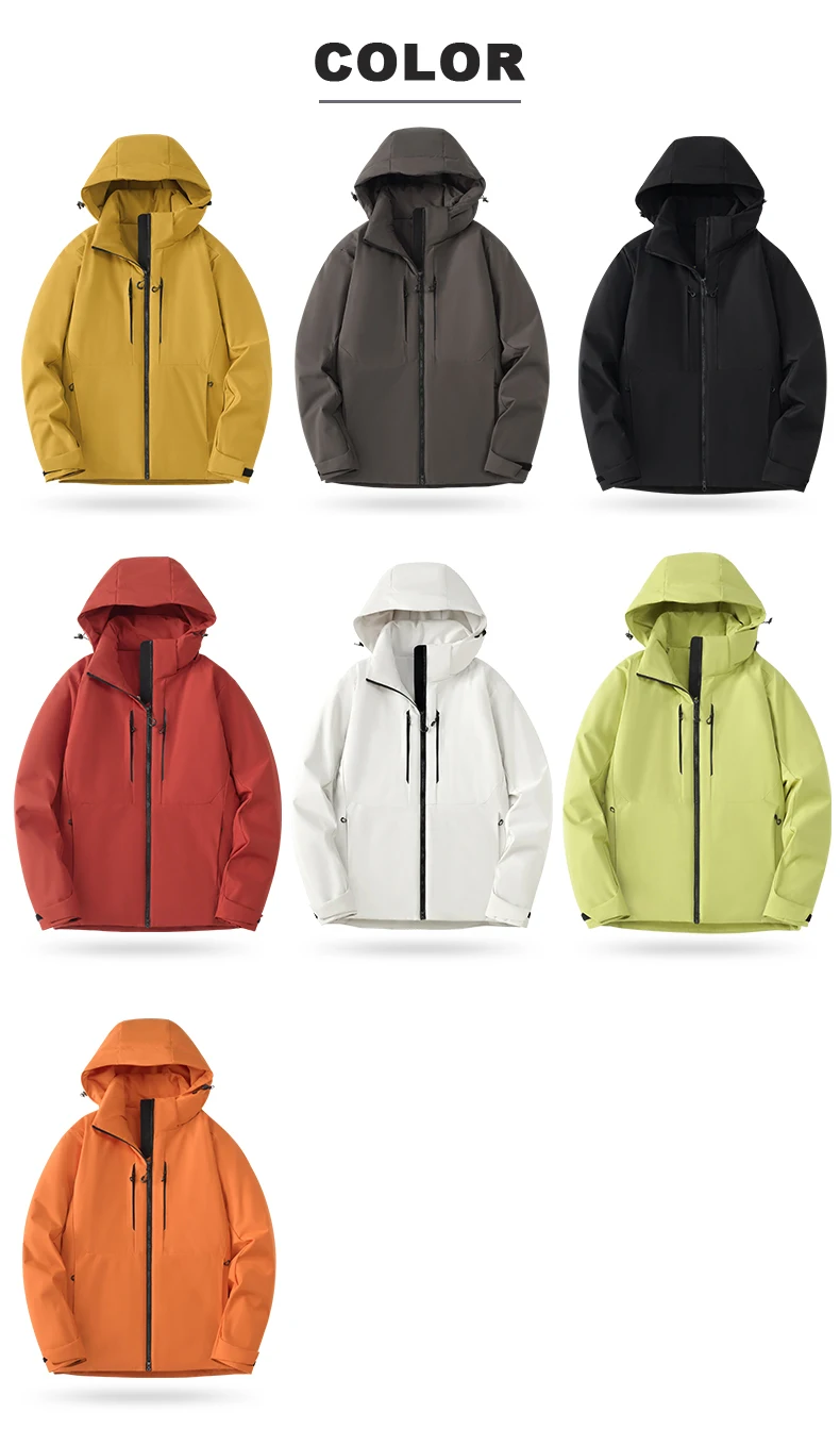 JNLN Warme Fleecejacke für Herren und Damen, wasserdicht, winddicht, Wintermantel, Unisex, Outdoor, Wandern, Camping, Skifahren, Klettern, Windjacke – Detail 10