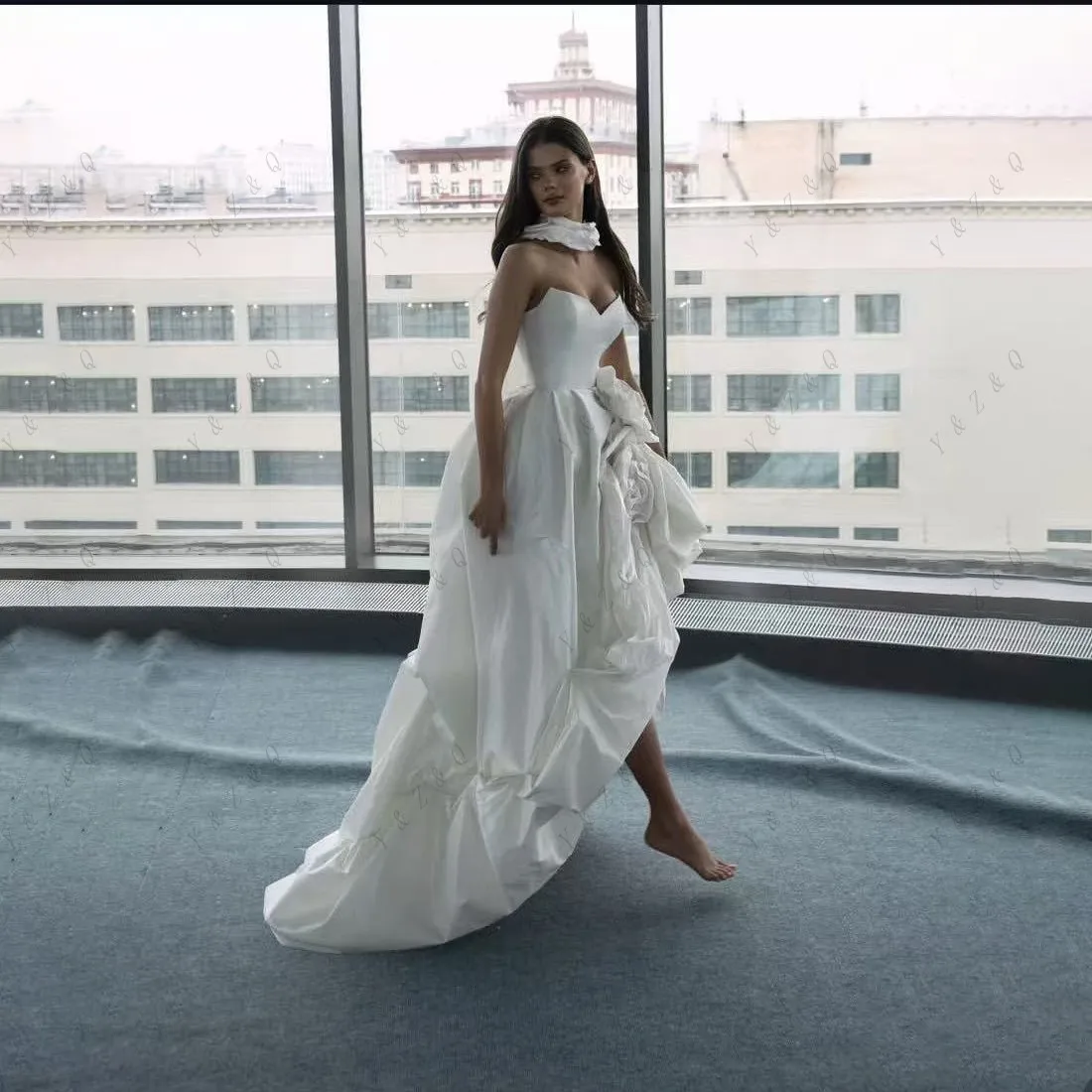 Bonito plissado floral vestido de noite feminino querida plissado assimétrico longo vestido de baile em camadas rendas até voltar vestidos de festa