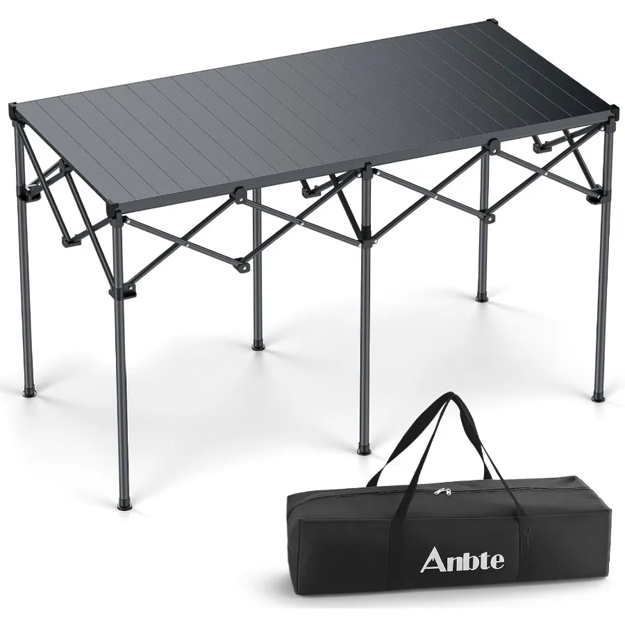 طاولة تخييم شديدة التحمل تدعم 264 رطلًا 48 × 23.6 طاولة تخييم كبيرة قابلة للطي لـ 68 شخصًا مع حقيبة حمل مقاومة للماء محمولة I #1