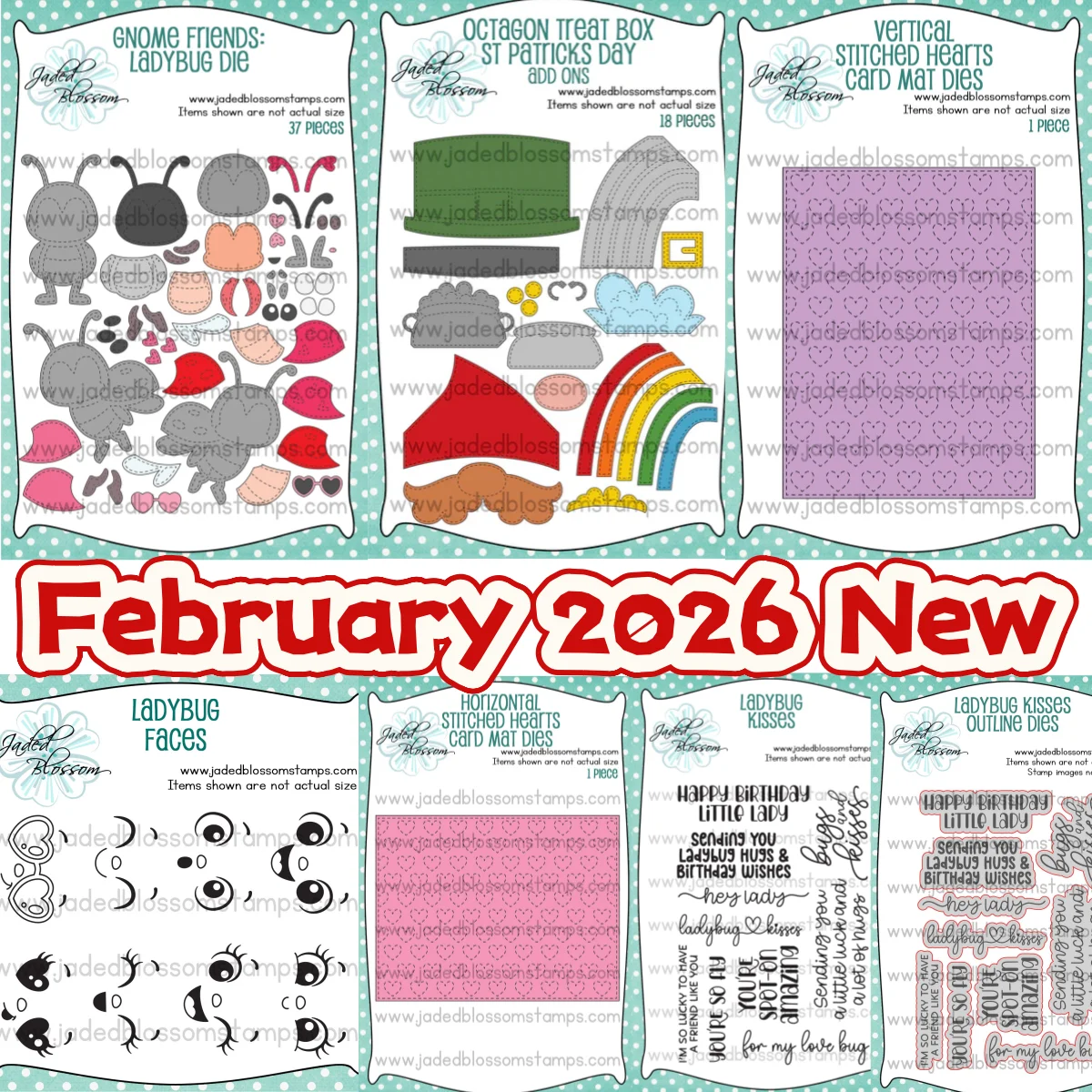 February 2026 New Ladybug Faces Birthday Hearts Clear Stamps Metal Cutting Dies Stencil For DIY Scrapbook Craft Decoration