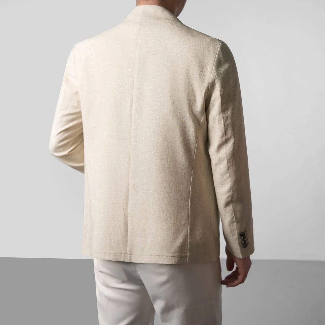 Herren Leinen Blazer Leichte Sommerjacke Unstrukturiert Smart Casual Atmungsaktiv Kühlend Lyocell Resort Stil Stiller Luxus Eleganter Mantel Sonnenschutz Urlaub Strand Viskose Mischung Oberbekleidung Büro Reise Freizei – Detail 9