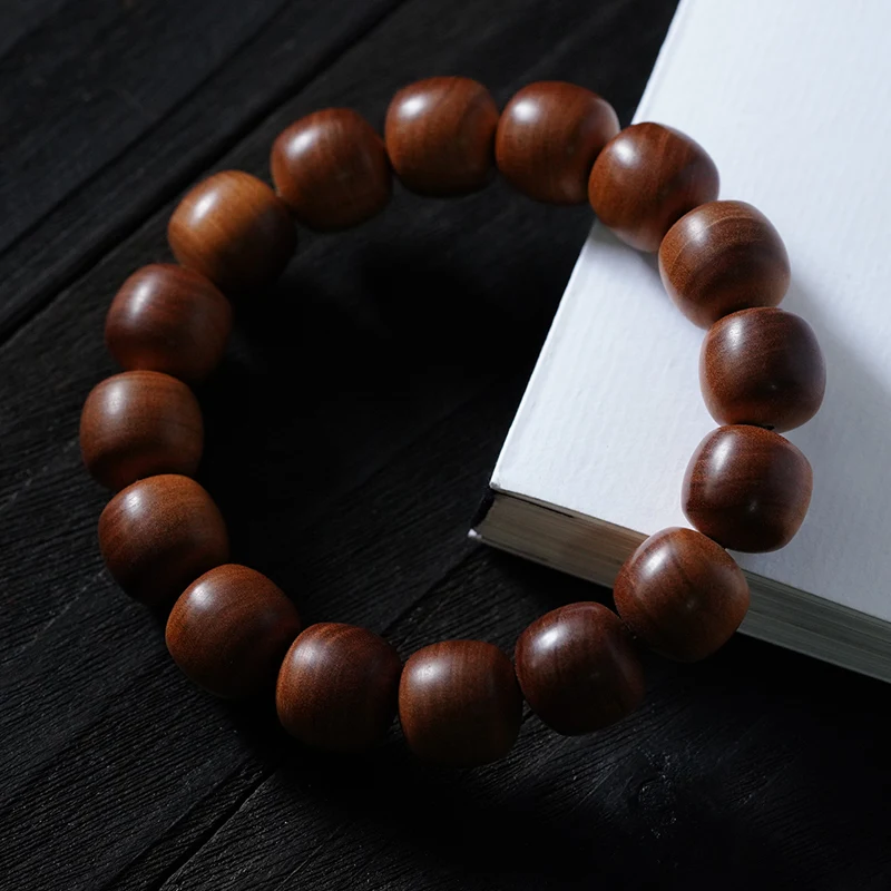 

Bracelet AdultStyle Natural Material SolidWood High-End Retro EthnicStyle round Barrel Men's and Women's Same Style Buddha Beads