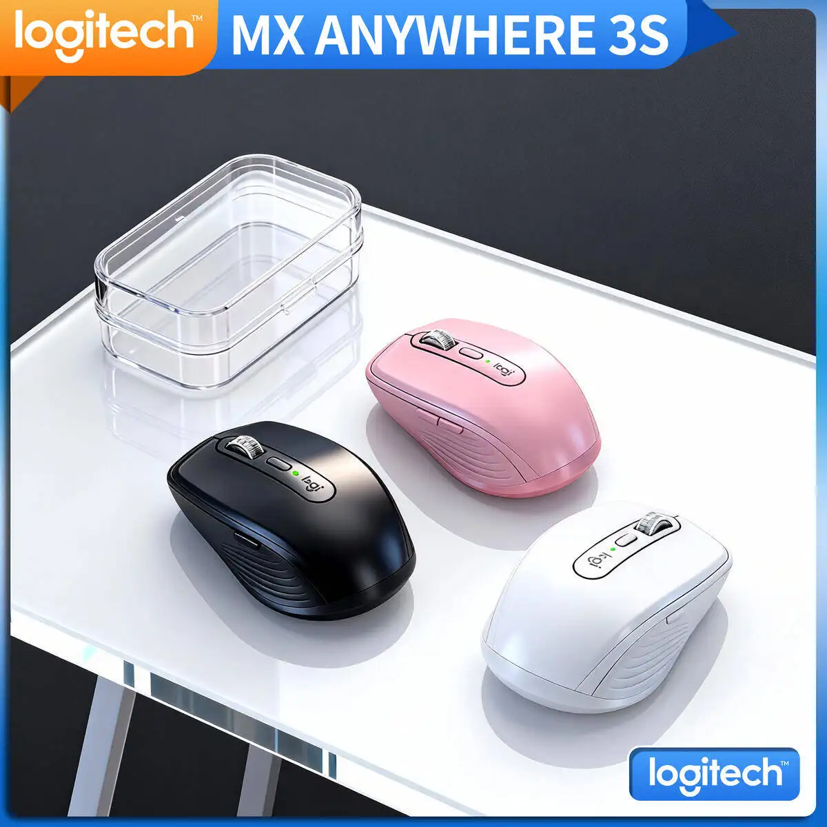 

Logitech MX Anywhere 3S Ergonomic Mouse Bluetooth Custom DPI Rechargeable Lightweight Compact for Travel Office