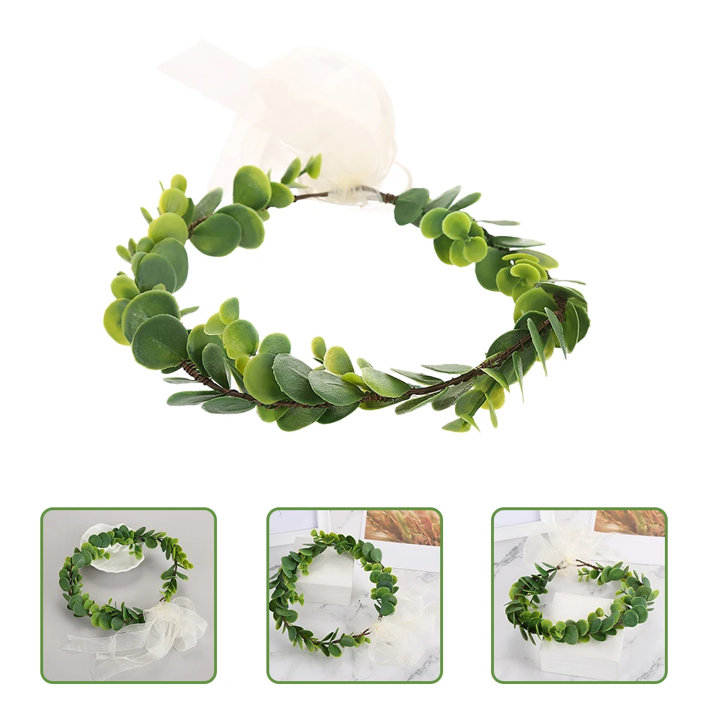 

Vine Flower Head Wreath Artificial Leaf Women Head Decor Bridal Wreath Wedding Headband Bride Headwear Party Beach