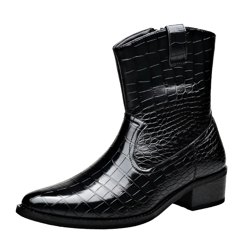 

Men High Top Boots PU Pointed Tips Fashionable Comfortable Classic Men Boots Sizes 38-46