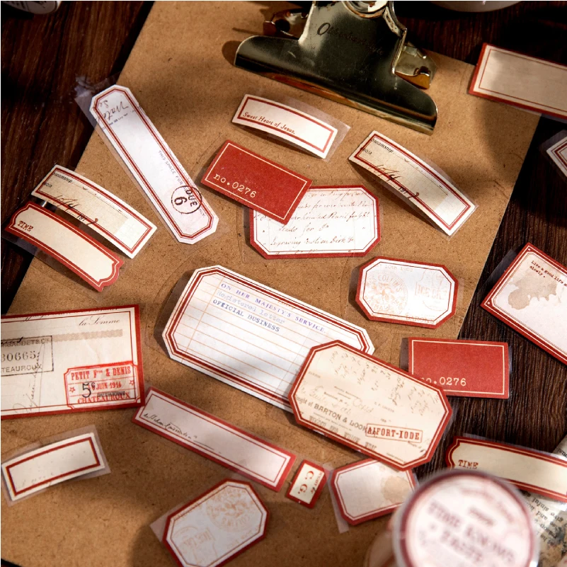 Journal GO 7.5x200cm Vintage Journal Masking Tape Time Knows Taste White Kraft Tape Scrapbooking Journal Label Stationery