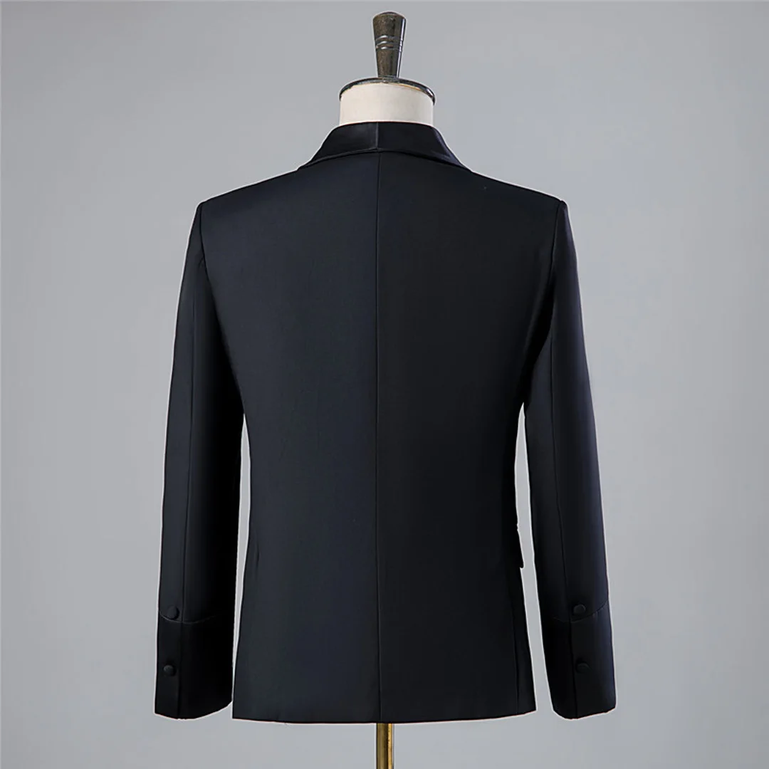 Smoking de lapela masculino, slim fit, alta qualidade, terno de casamento moderno, ternos de noivo, calça blazer, noivo, 2 peças