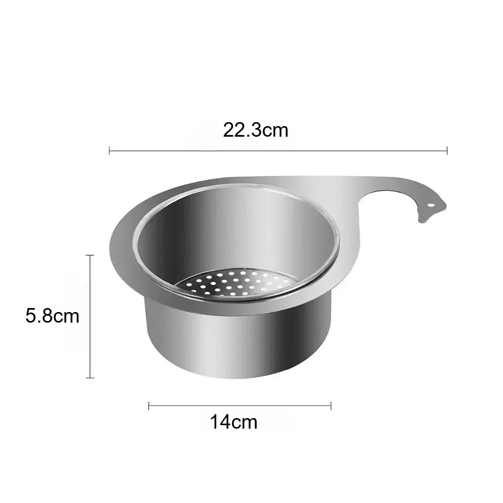 1-2 قطعة مصفاة حوض البجعة الفولاذية - سلة تصريف شديدة التحمل لحوض المطبخ وحوض الاستحمام مع فلتر مضاد للانسداد #3