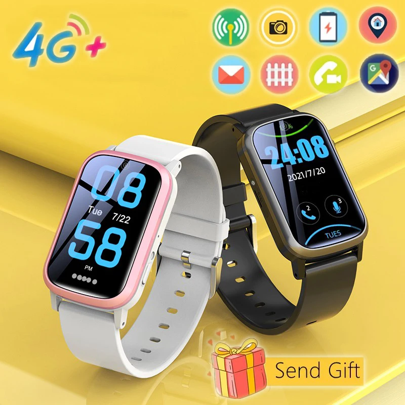 4G Kids Tracker Smart Watches Phone Waterproof Real-Time Location Vibration Camera Video Call GPS SOS LBS WIFI SIM Card Network