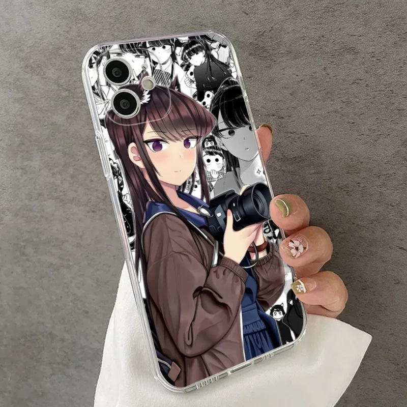 Anime Komi Shouko Phone Case FOR IPhone 14 13 12 11 Pro 14 15 Plus 13 Pro MAX XR XS Transparent Covers