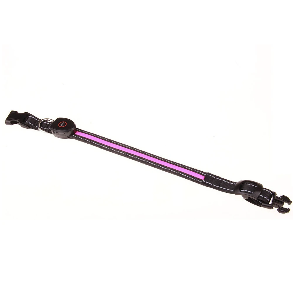 

USB Rechargeable LED Dog Collar Glowing Adjustable Pet Necklace for Night Safety Outdoor Adventures Size L Pink