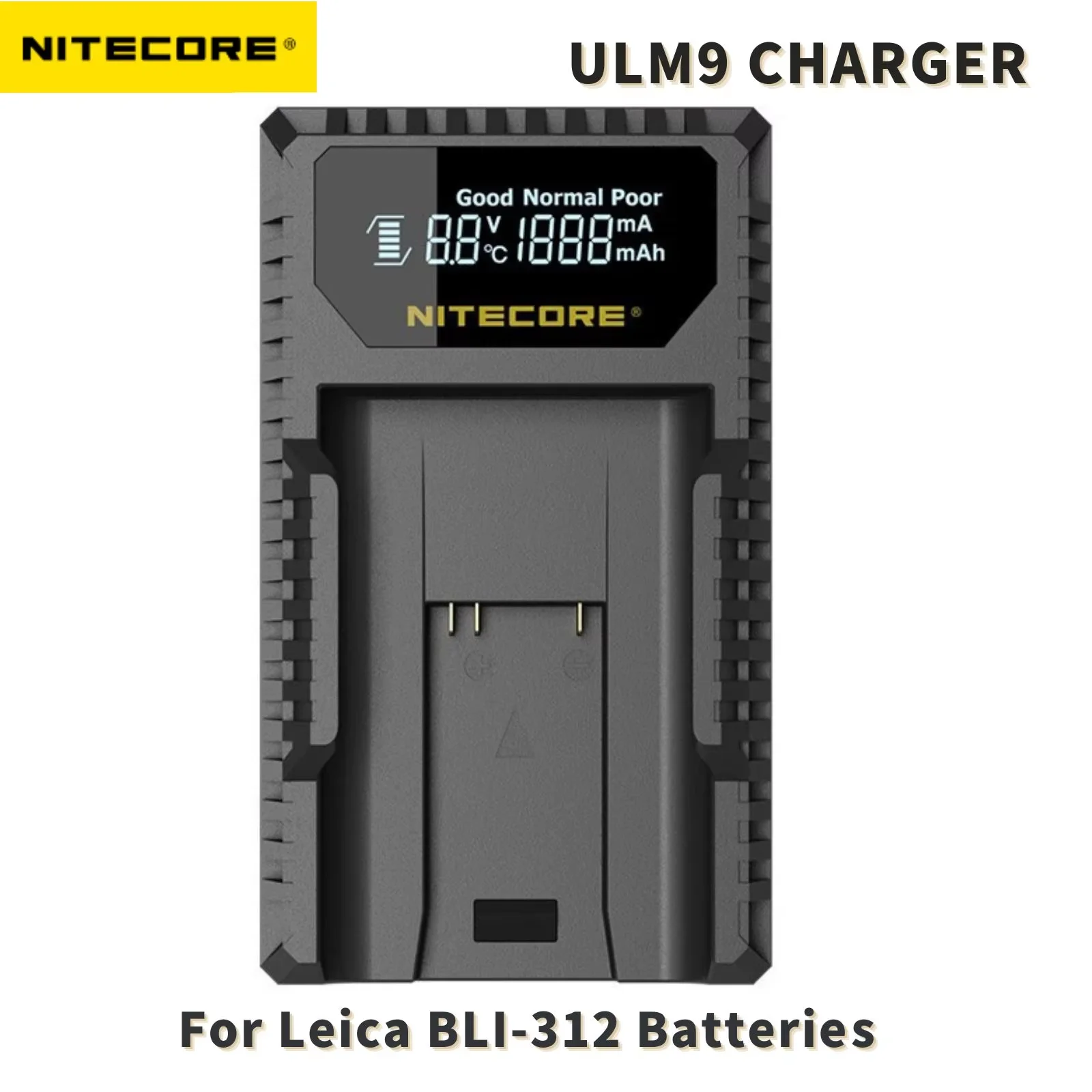 NITECORE ULM9 USB Travel Charger For Leica BLI-312 Batteries Leica Camera BM8 M8 M8.2 M9 M9-P M-E