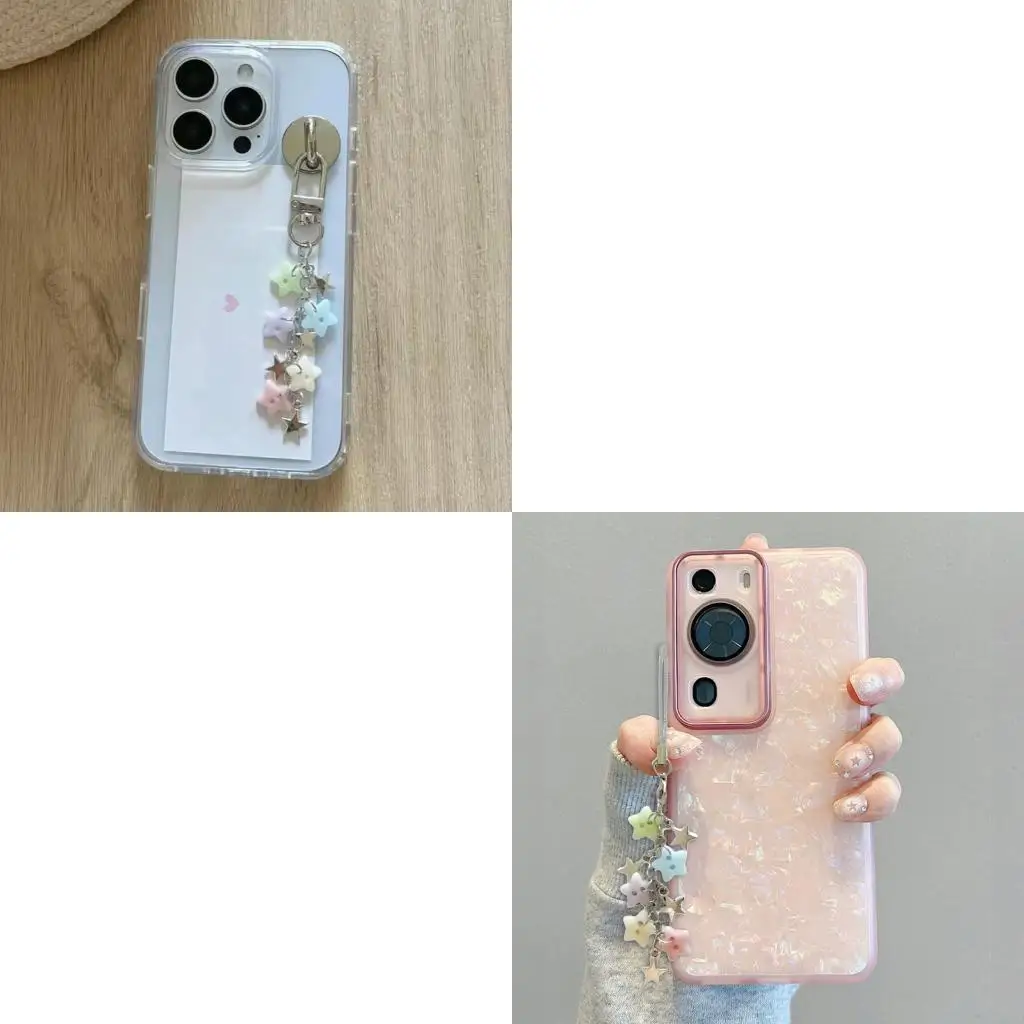 195C Fashionable Star Bead Keychain Bells Handmade Jewelry Accessory for Phone Keys Purse Stylish Gift