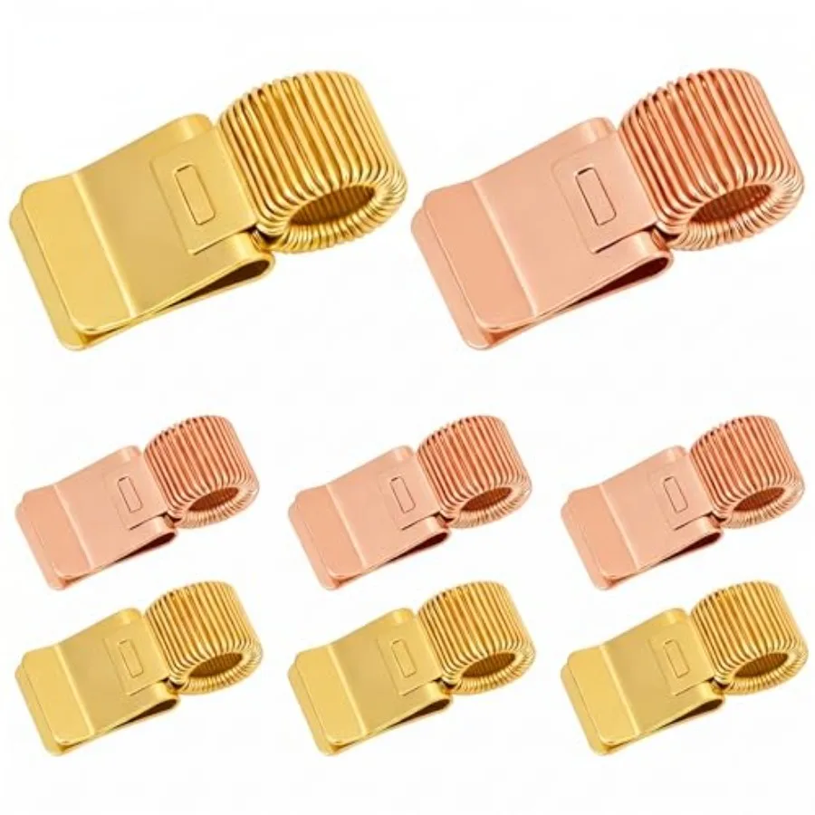 

8 Pcs Metal Pen Holder Clip, Pen Clip with Adjustable Spring Loop, Pencil Organizer for Journal, Clipboard＆Notebook