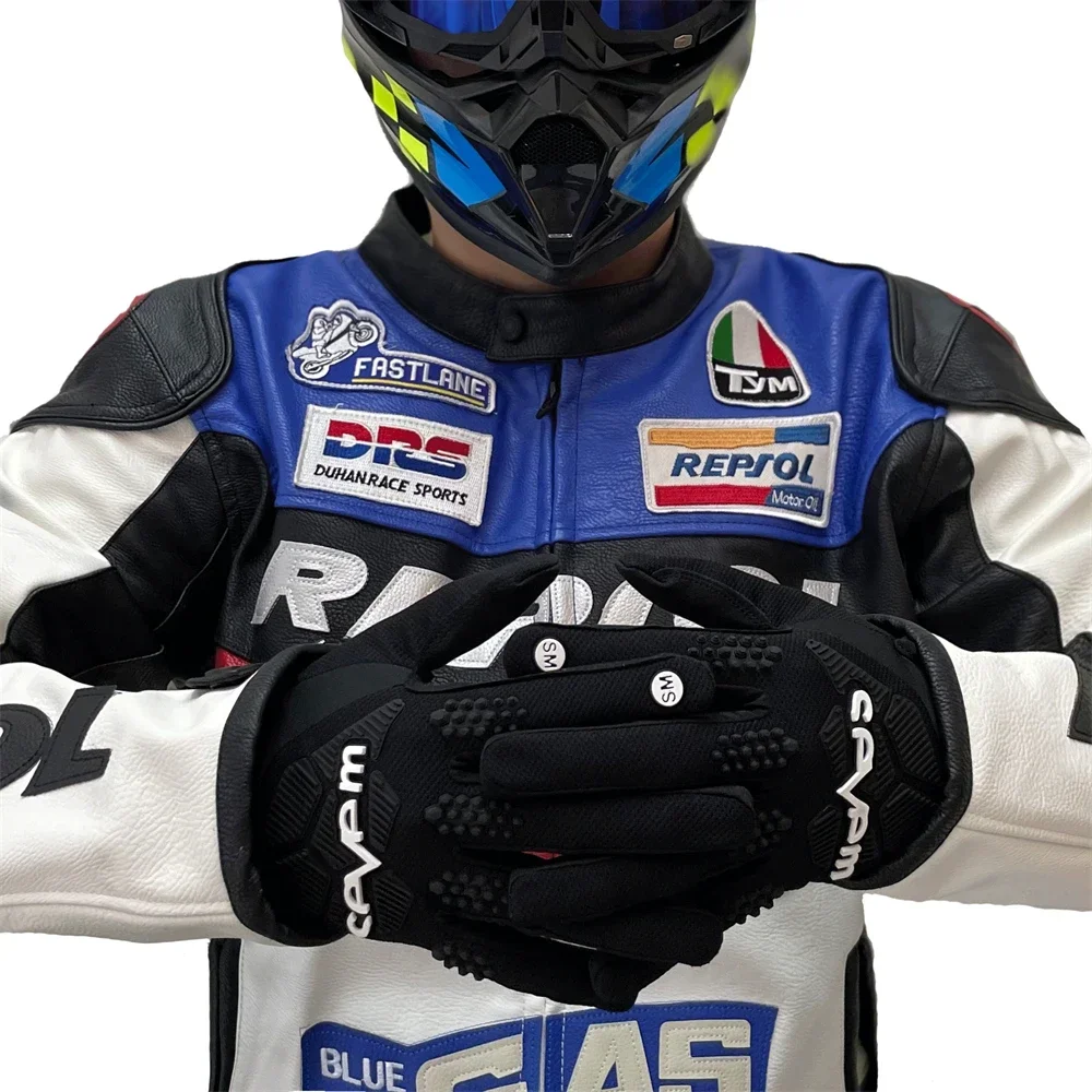 Sevem-Guantes de carreras de Motocross para hombre y mujer, manoplas transpirables de dedo completo para motocicleta, BMX, MTB