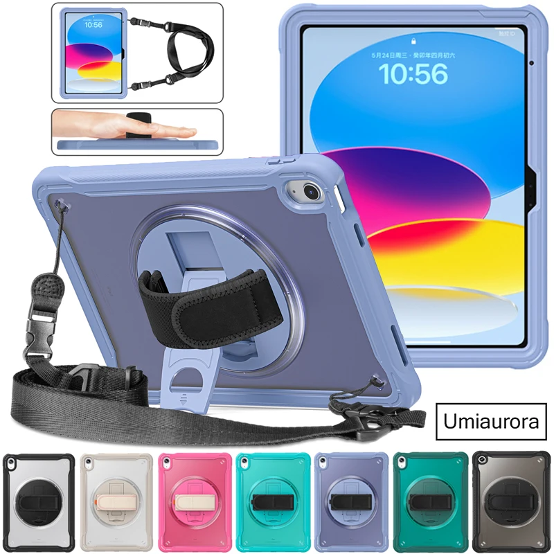 

﻿ Для iPad 7th 8th 9th 10.2 10-го поколения 10.9 Air2 Pro 9,7-дюймовый противоударный чехол для планшета с вращающимся плечевым ремнем и подставкой, бронированный чехол
