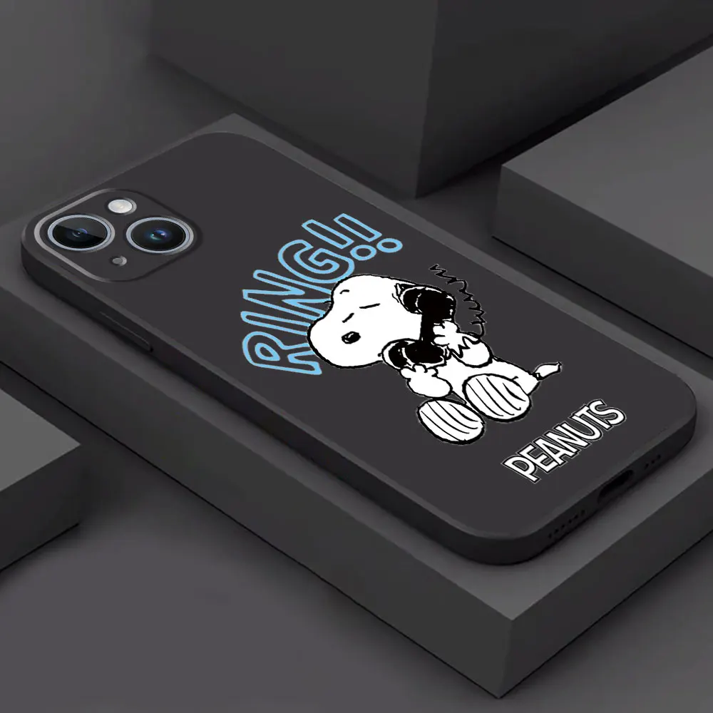 Black Soft Phone Case for Xiaomi Mi Note 10 13 12T 11T 11 Lite 12 Lite CC9 Pro 10T Pro 11T Cute animal s-snoopy Cover Shell