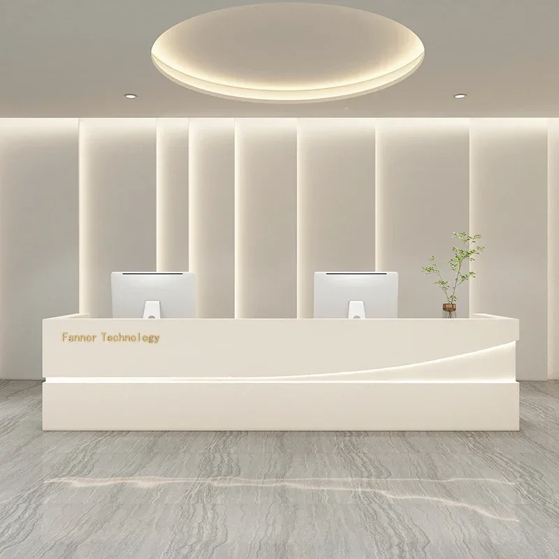 Modern Luxury Furniture Hairdressing Counter Minimalist Table Atelier Office Front Desk Reception Recepcja Salon Bar Long