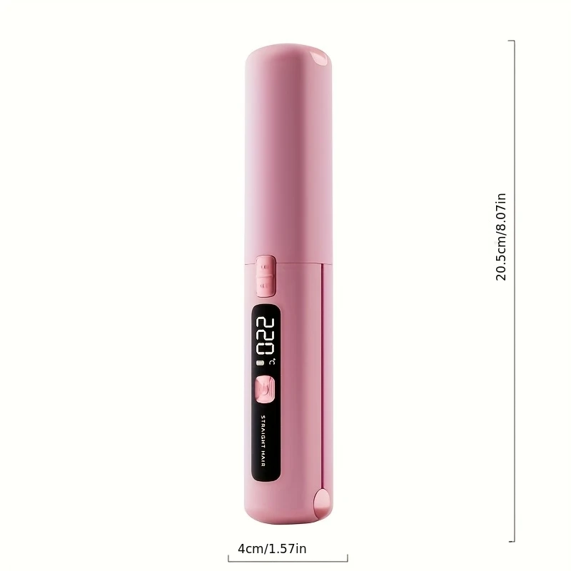 Mini Size Cordless Wireless Hair Straightener, USB Rechargeable Portable Flat Iron Straightener