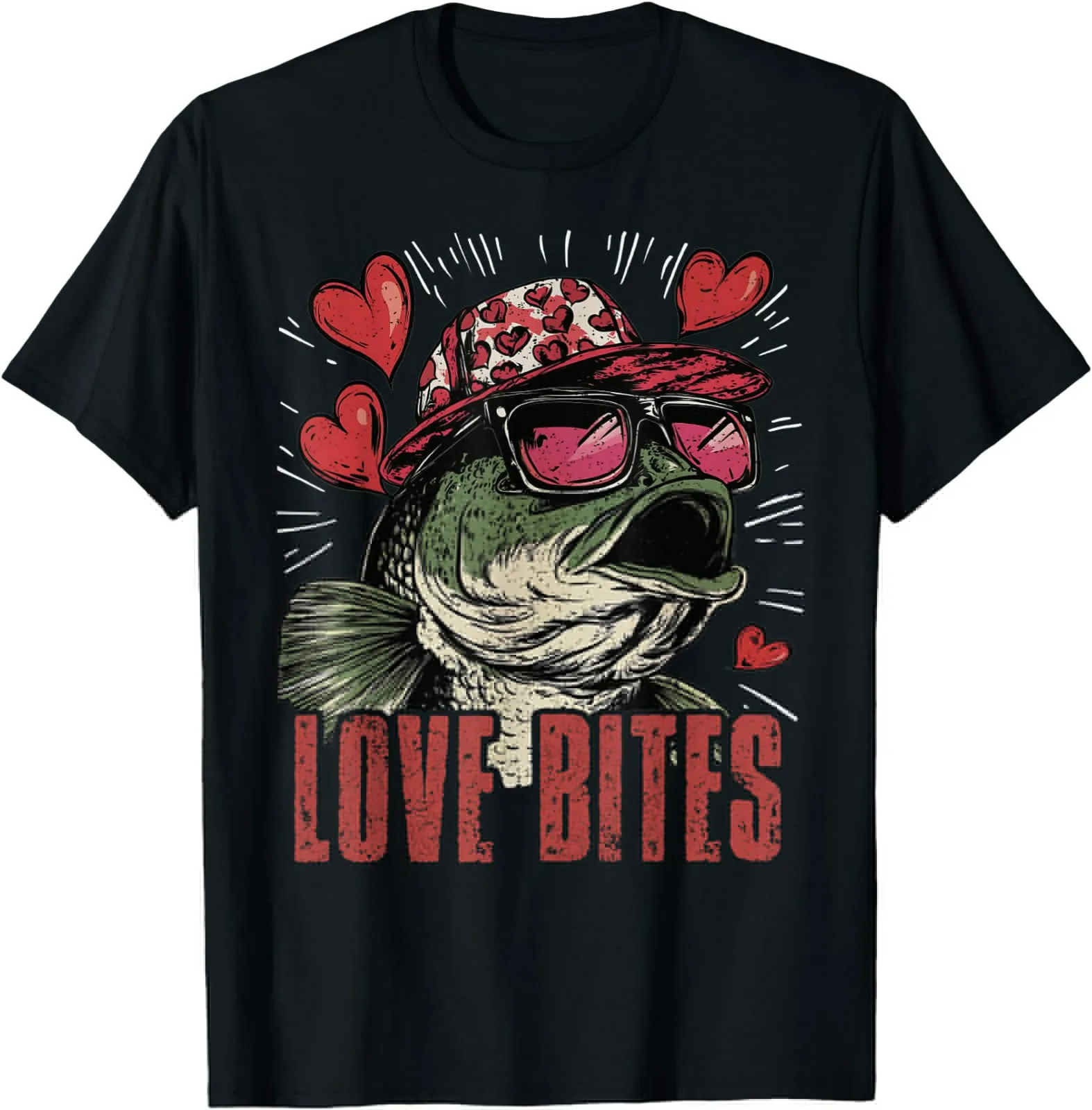 

Boys Valentines Fishing Bass Valentine Love Funny Men Kids T Shirt s S 4XL