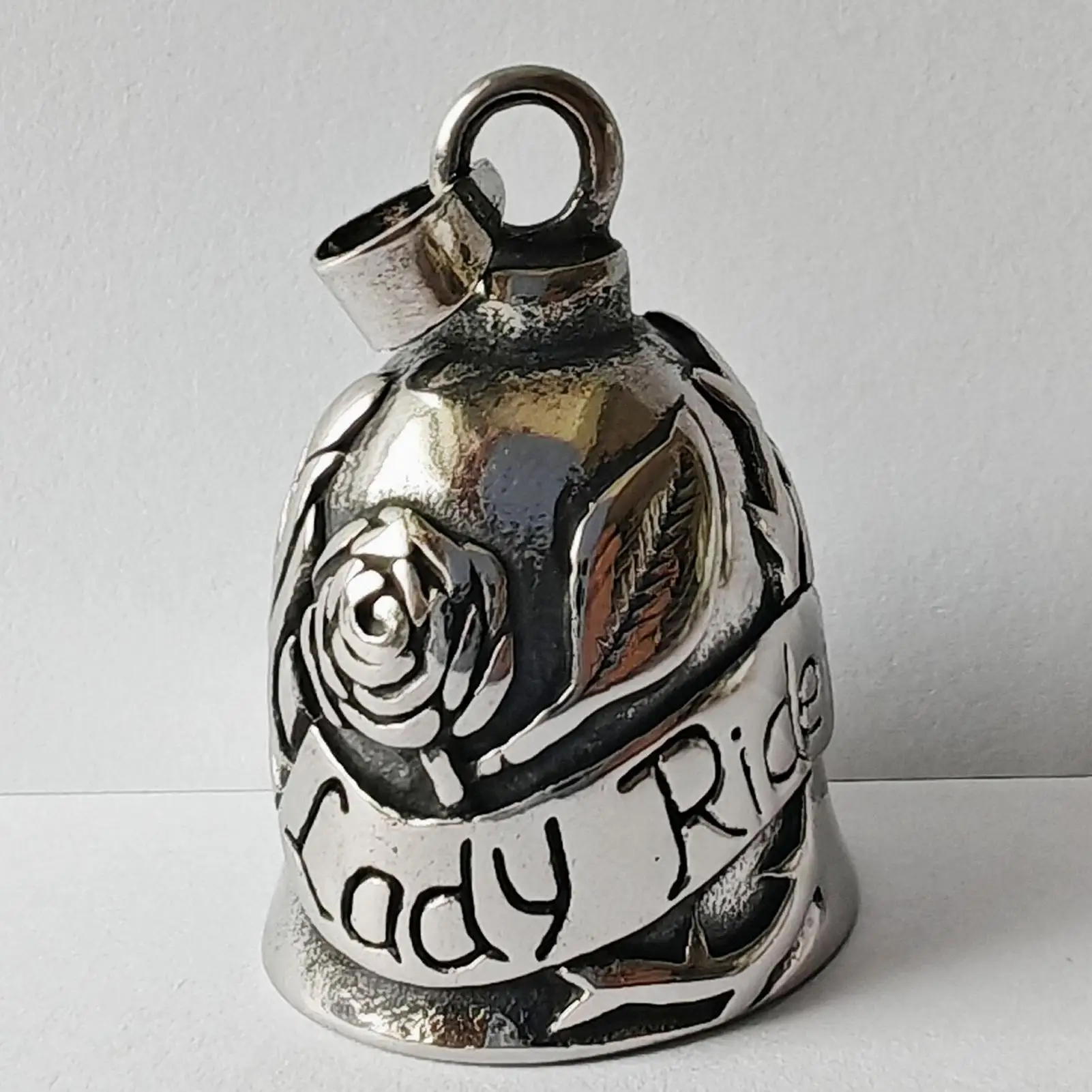 Rose Design Motorcycle Guardians Bell Metal Angel Charm With Cultural Significance, A Thoughtful Gift For Bikers & Cyclists